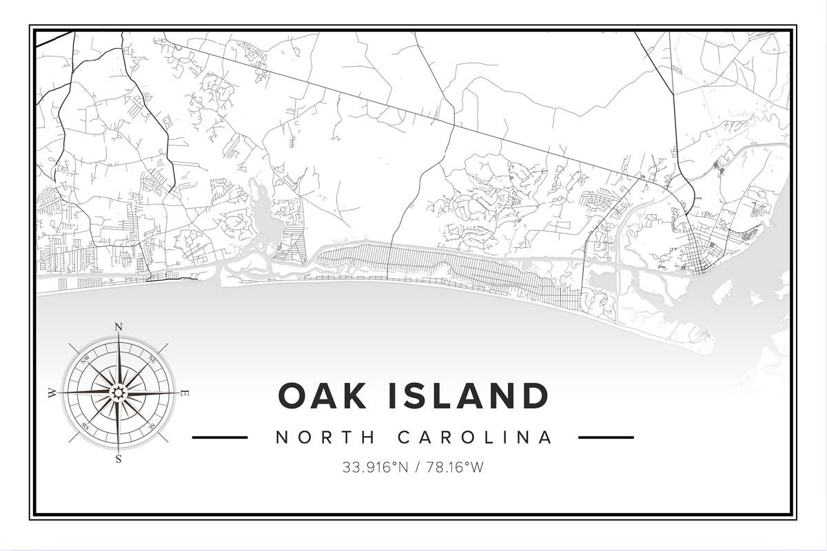Oak Island Decorative Maps