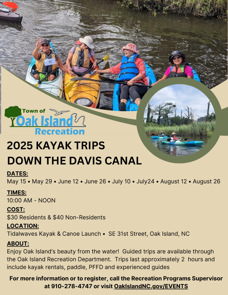 Oak Island NC Kayak Trips Down the Davis Canal